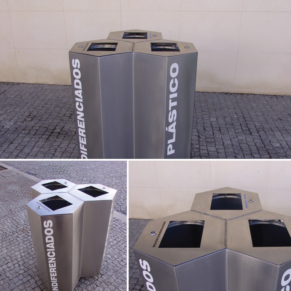 Séparateur poubelle avec 3 compartiments